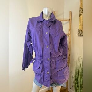 L.L. Bean Women's Chore Barn Coat Jacket Purple Long Rain Active Vintage Medium